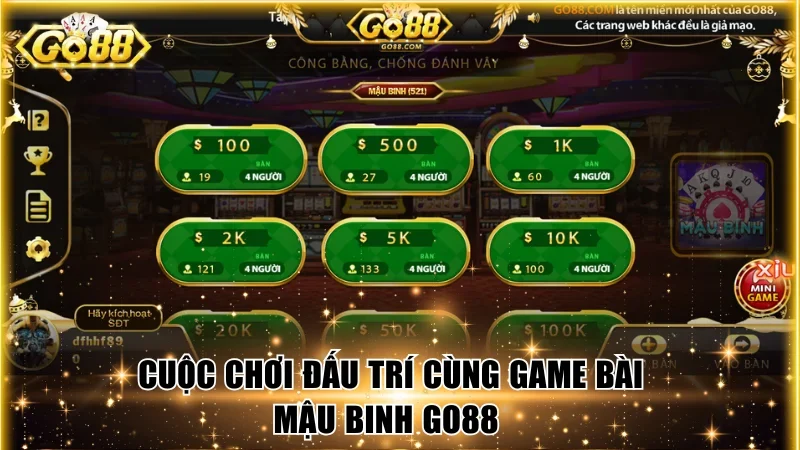 Cuộc chơi đấu trí cùng game bài Mậu binh Go88
